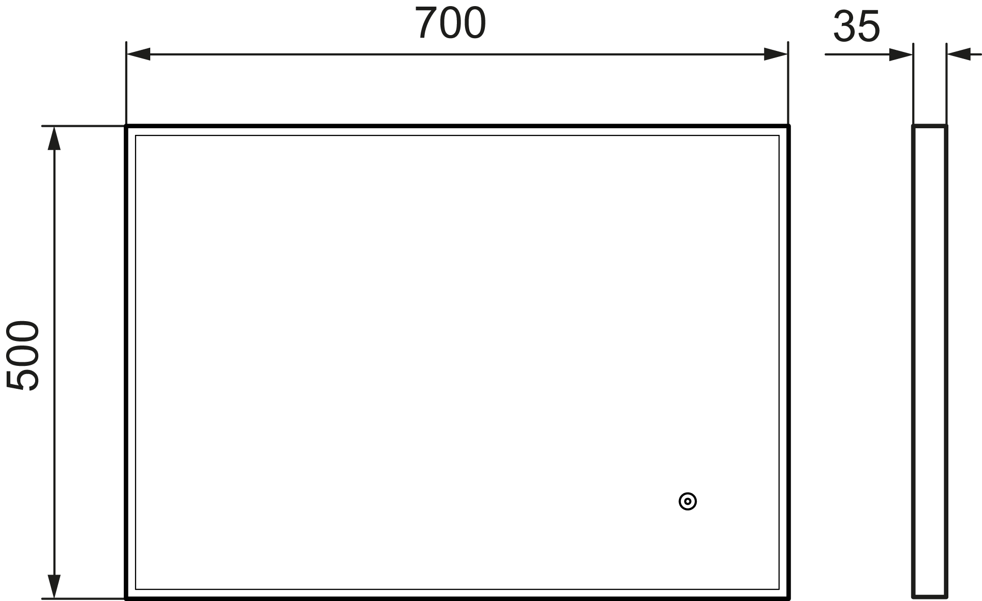 Mora Solo Peili I 700 x 500 - Kylpyhuoneen Peilit - 7391887265051 - 2