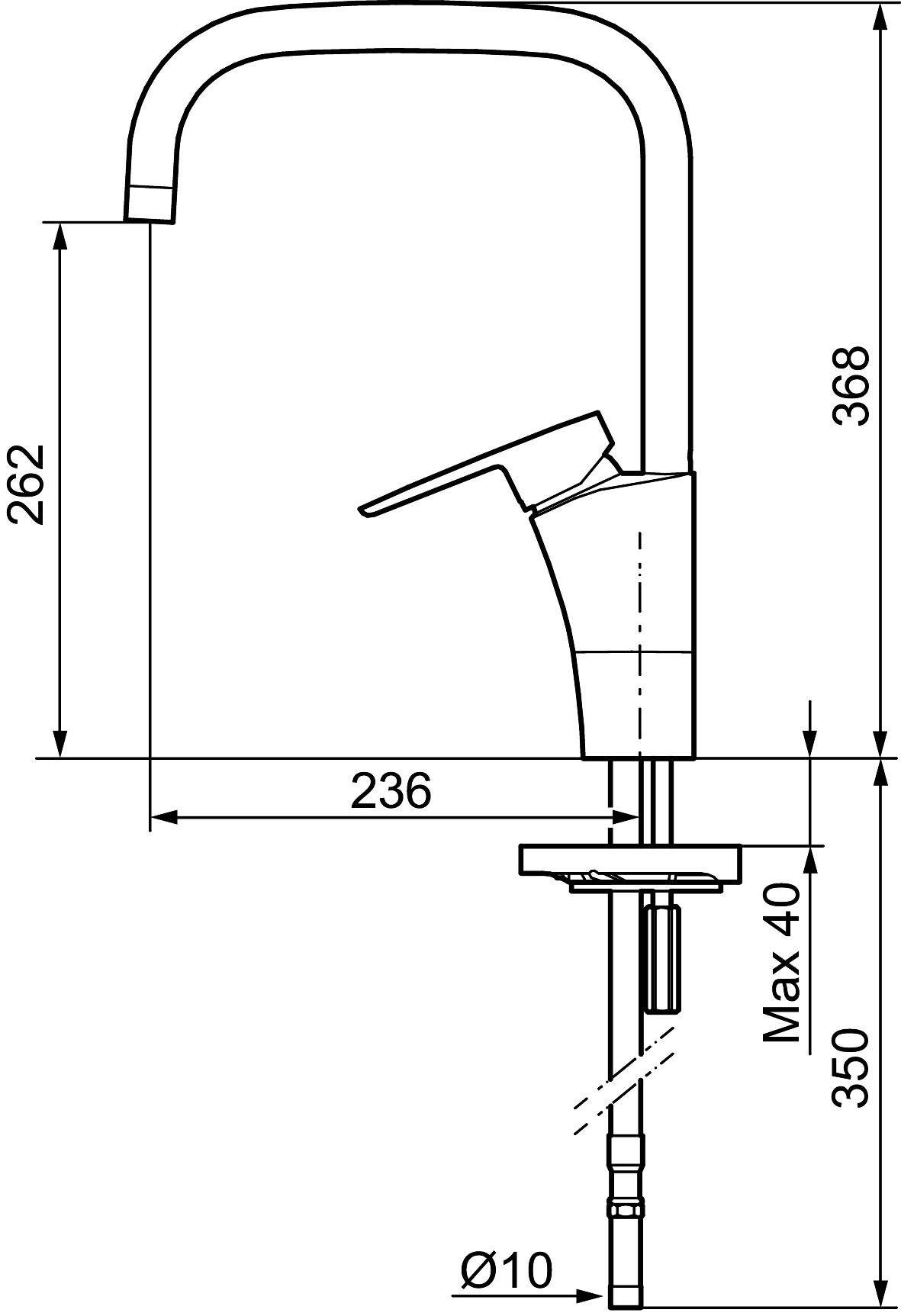 CERA K7 ROBINET CUISINE BEC HAUT PIVOTANT MORA 242051