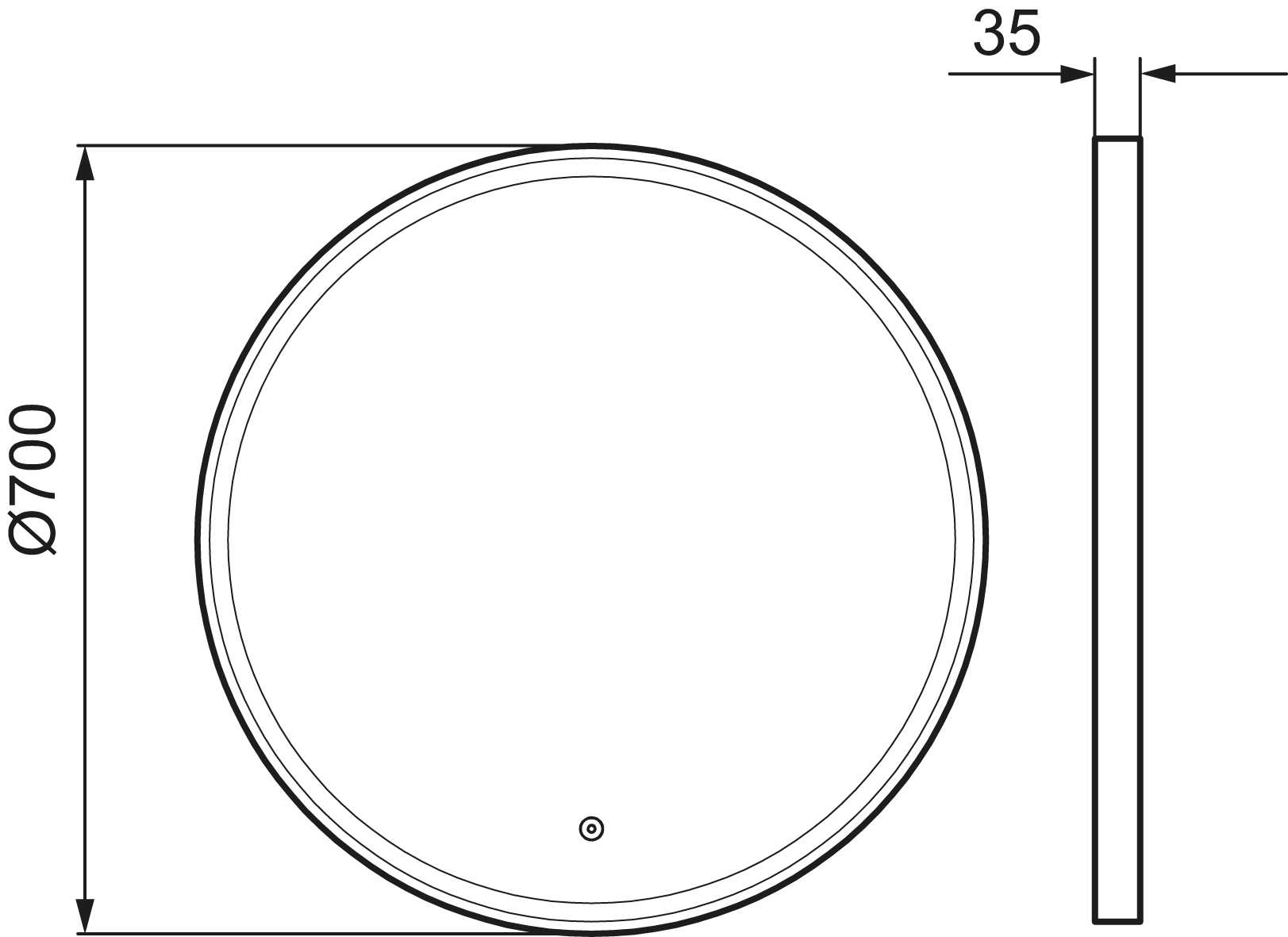 Mora Solo Peili I, Ø 700 - Kylpyhuoneen Peilit - 7391887265044 - 2