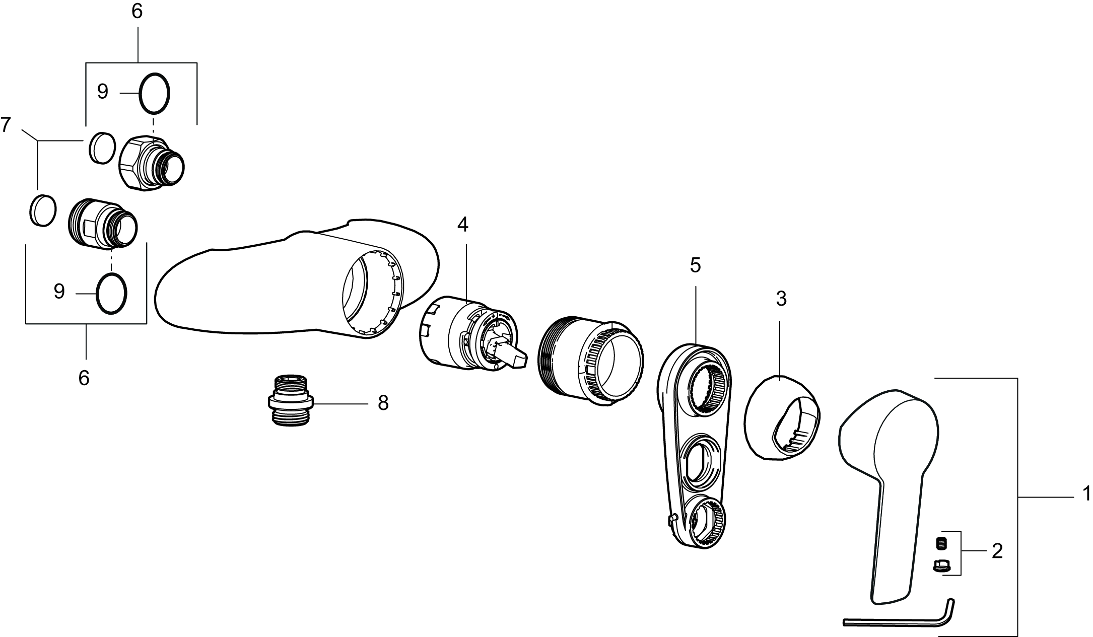 K Cera II vägghängd dusch 2510 2511 150cc och 160cc.png