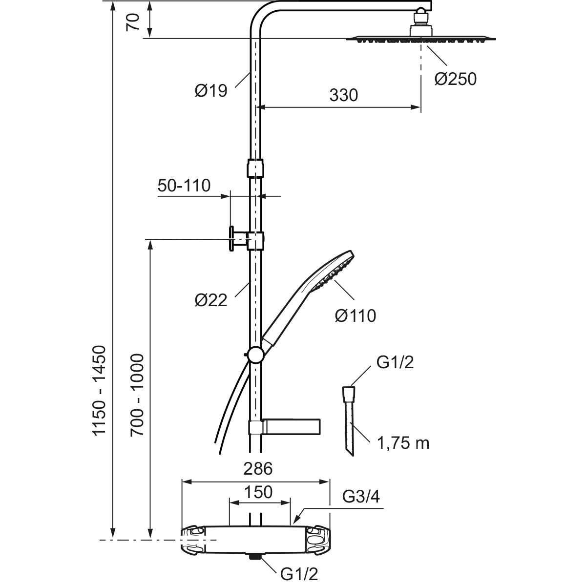 Mora Fmm 9000Xe Överdelspaket - Duschar och Termostater - 7391887273780 - 2