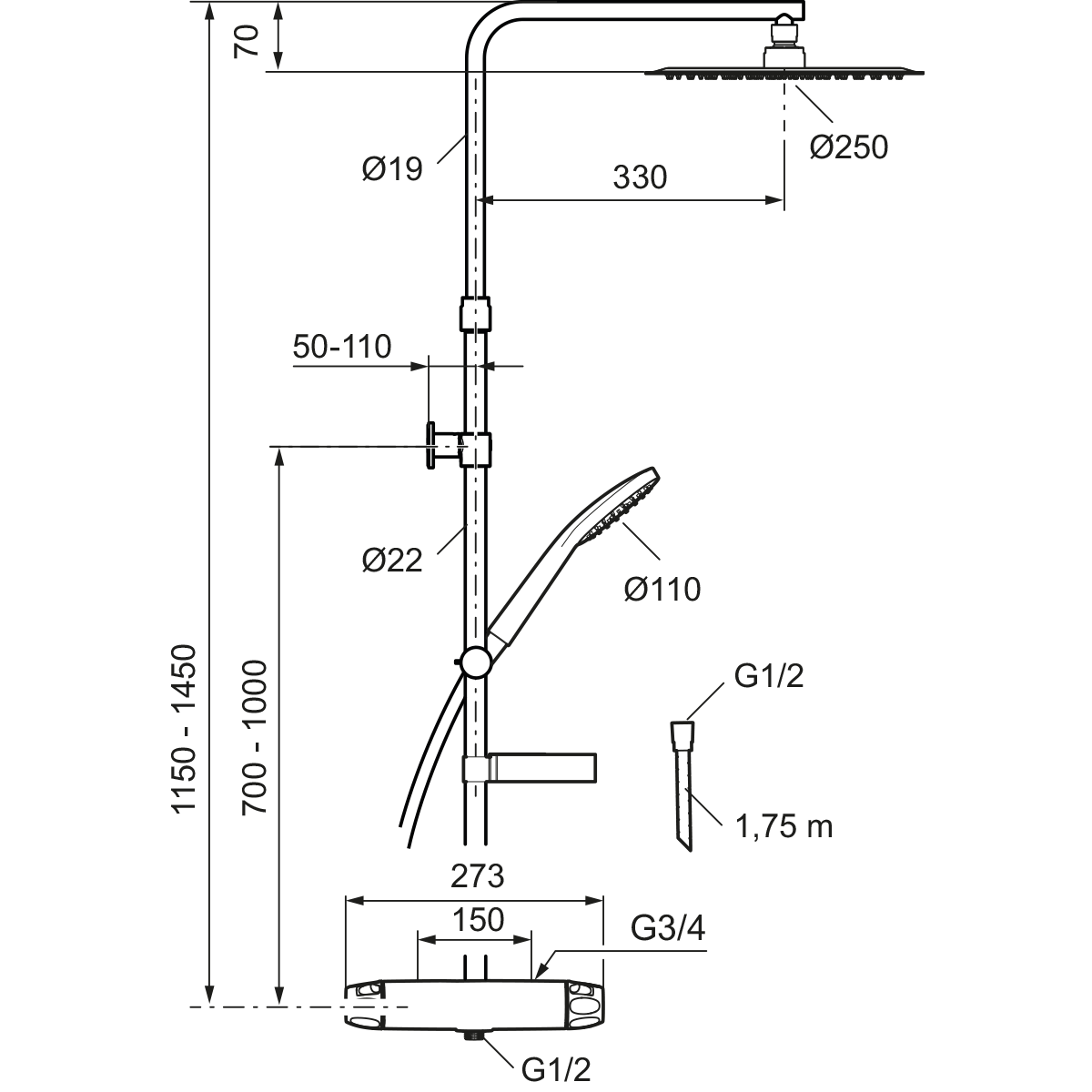 Mora Fmm 9000Xe Yläsuihkupaketti - Suihkut ja Termostaatit - 7391887273759 - 2